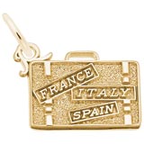 10K Gold European Travel Suitcase Charm by Rembrandt Charms