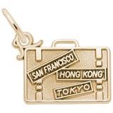 Gold Plate Suitcase Charm by Rembrandt Charms