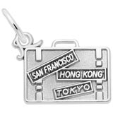14K White Gold Suitcase Charm by Rembrandt Charms