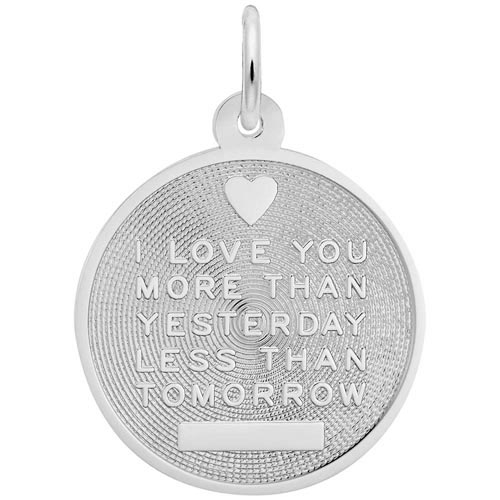 14K White Gold I Love You Charm by Rembrandt Charms