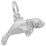 14K White Gold Manatee Charm by Rembrandt Charms