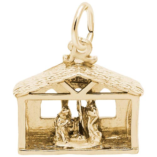 Gold Plate Nativity Scene Charm by Rembrandt Charms