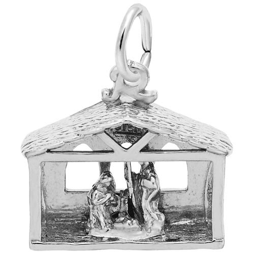 14K White Gold Nativity Scene Charm by Rembrandt Charms