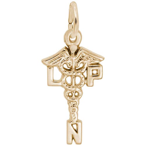 10K Gold LPN Caduceus Charm by Rembrandt Charms 10K Gold LPN Caduceus Charm by Rembrandt Charms