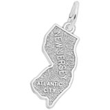 14K White Gold Atlantic City, New Jersey Charm by Rembrandt Charms
