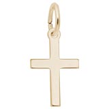14K Gold Small Plain Cross Charm by Rembrandt Charms