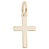 Gold Plate Small Plain Cross Charm by Rembrandt Charms