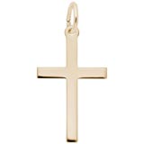Gold Plate Medium Plain Cross Charm by Rembrandt Charms