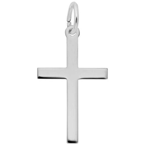 Sterling Silver Medium Plain Cross Charm by Rembrandt Charms
