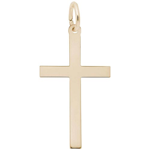 14K Gold Large Plain Cross Charm by Rembrandt Charms