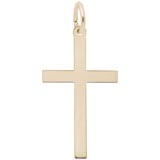 Gold Plate Large Plain Cross Charm by Rembrandt Charms