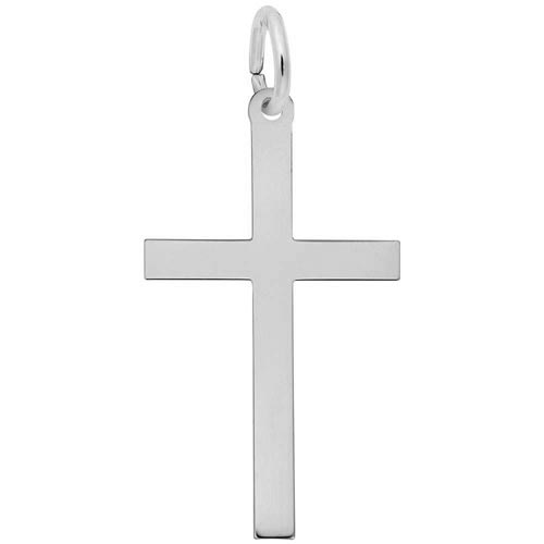 Sterling Silver Large Plain Cross Charm by Rembrandt Charms Sterling Silver Large Plain Cross Charm by Rembrandt Charms