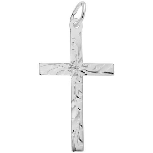 14K White Gold Large Flared Cross Charm by Rembrandt Charms