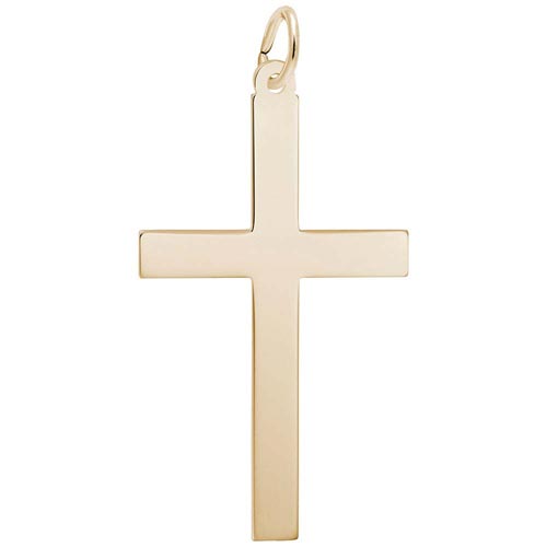 14K Gold Extra Large Plain Cross Charm by Rembrandt Charms