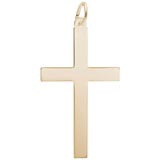 Gold Plate Extra Large Plain Cross Charm by Rembrandt Charms