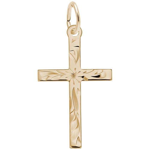 Gold Plate Medium Flared Cross Charm by Rembrandt Charms Gold Plate Medium Flared Cross Charm by Rembrandt Charms