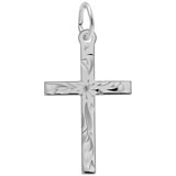 14K White Gold Medium Flared Cross Charm by Rembrandt Charms