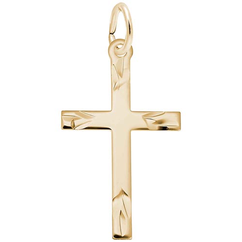 14K Gold Medium Flared Ends Cross Charm by Rembrandt Charms 14K Gold Medium Flared Ends Cross Charm by Rembrandt Charms