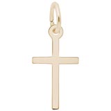 10K Gold Small Thin Cross Charm by Rembrandt Charms
