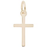Gold Plate Small Thin Cross Charm by Rembrandt Charms