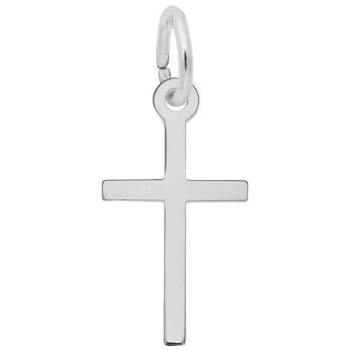Sterling Silver Small Thin Cross Charm by Rembrandt Charms