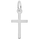 14K White Gold Small Thin Cross Charm by Rembrandt Charms