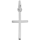 14K White Gold Medium Thin Cross Charm by Rembrandt Charms