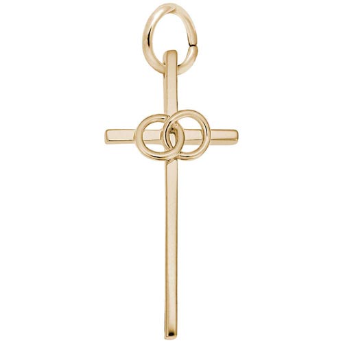 14K Gold Wedding Cross Charm by Rembrandt Charms 14K Gold Wedding Cross Charm by Rembrandt Charms