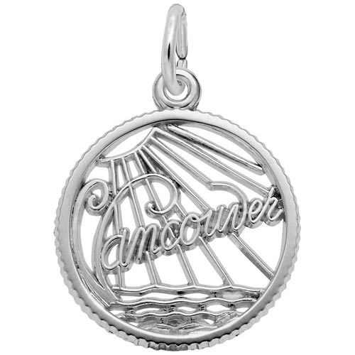 14K White Gold Vancouver Faceted Charm by Rembrandt Charms