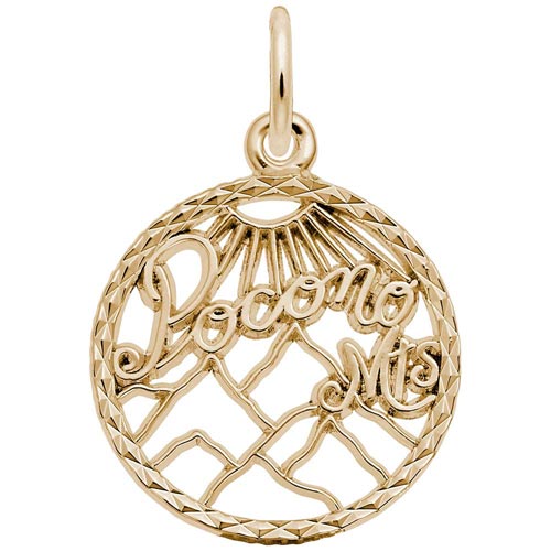 14K Gold Pocono Mountains Faceted Charm by Rembrandt Charms 14K Gold Pocono Mountains Faceted Charm by Rembrandt Charms