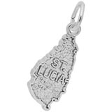 14K White Gold St. Lucia Island Map Charm by Rembrandt Charms