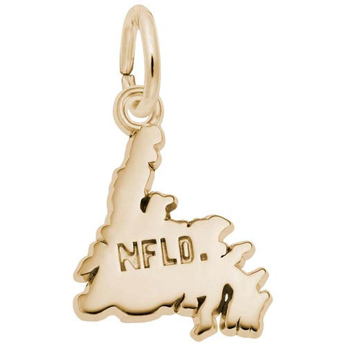 14K Gold Newfoundland Map Charm by Rembrandt Charms