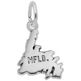 14K White Gold Newfoundland Map Charm by Rembrandt Charms