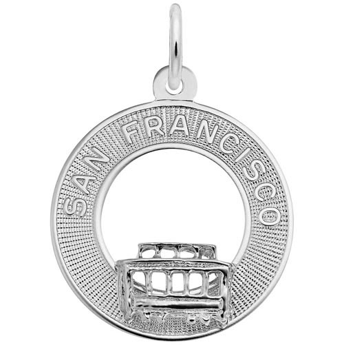 Sterling Silver San Francisco Cable Car Charm by Rembrandt Charms Sterling Silver San Francisco Cable Car Charm by Rembrandt Charms
