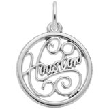 14K White Gold Houston Faceted Charm by Rembrandt Charms