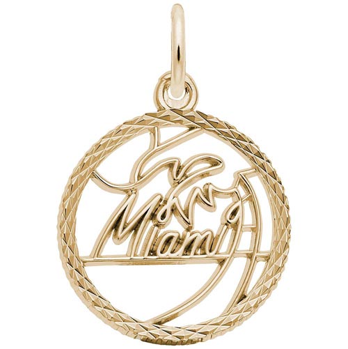 14K Gold Miami Faceted Charm by Rembrandt Charms 14K Gold Miami Faceted Charm by Rembrandt Charms