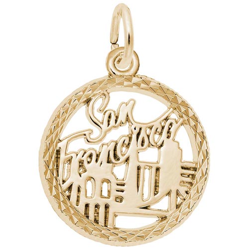 14K Gold San Francisco Faceted Charm by Rembrandt Charms 14K Gold San Francisco Faceted Charm by Rembrandt Charms