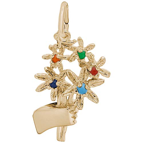 Gold Plated Bouquet Charm by Rembrandt Charms Gold Plated Bouquet Charm by Rembrandt Charms