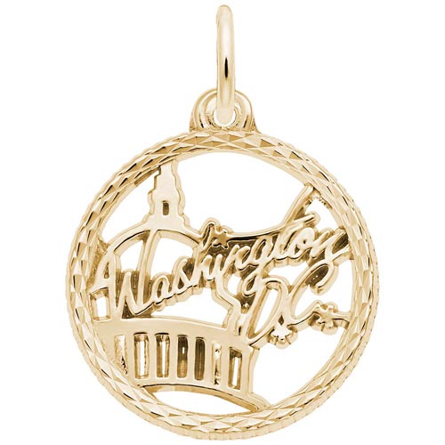 14K Gold Washington D.C. Faceted Charm by Rembrandt Charms 14K Gold Washington D.C. Faceted Charm by Rembrandt Charms