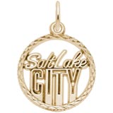 10K Gold Salt Lake City Faceted Charm by Rembrandt Charms