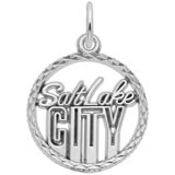 14K White Gold Salt Lake City Faceted Charm by Rembrandt Charms