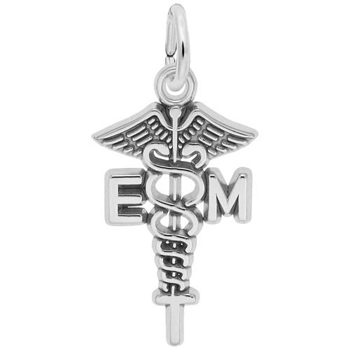 14K White Gold EMT Caduceus Charm by Rembrandt Charms 14K White Gold EMT Caduceus Charm by Rembrandt Charms