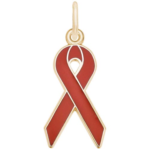 14K Gold AID's Awareness Ribbon Charm by Rembrandt Charms 14K Gold AID's Awareness Ribbon Charm by Rembrandt Charms