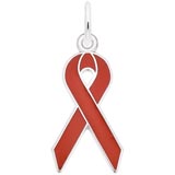 14K White Gold AID's Awareness Ribbon Charm by Rembrandt Charms