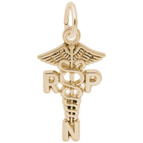 14K Gold RPN Caduceus Charm by Rembrandt Charms