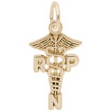 Gold Plate RPN Caduceus Charm by Rembrandt Charms