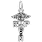 14K White Gold RPN Caduceus Charm by Rembrandt Charms