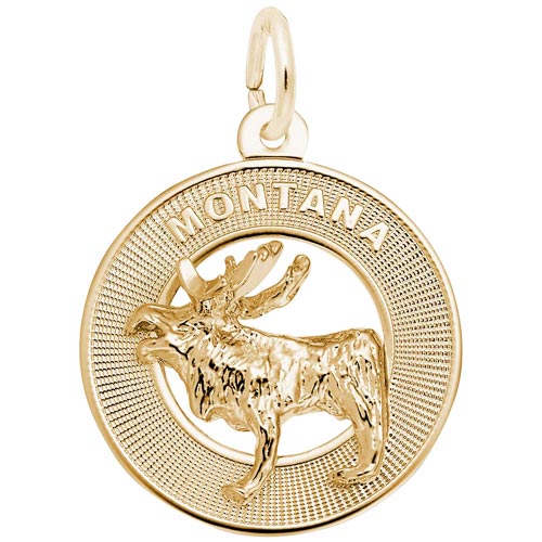 14K Gold Montana Moose Charm by Rembrandt Charms