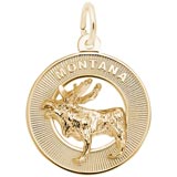 Gold Plated Montana Moose Charm by Rembrandt Charms