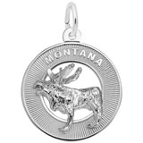 14K White Gold Montana Moose Charm by Rembrandt Charms